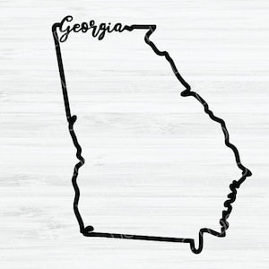Georgia outline SVG. Georgia cursive Vector File. Georgia design. Georgia state Digital File. Georgia State svg. Georgia shape GA silhouette