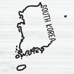South Korea outline SVG, South Korea Vector File, South Korea design, Country svg, South Korean shape svg, South Korean silhouette svg,
