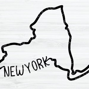 New York outline SVG. New York Vector File. New York design. New York Digital File. New York State svg. New York shape. NY svg. NY Cut File