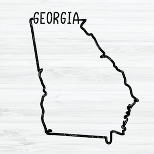Georgia outline SVG. Georgia Vector File. Georgia design. Georgia Digital File. Georgia State svg. Georgia shape GA silhouette. GA Cut file.