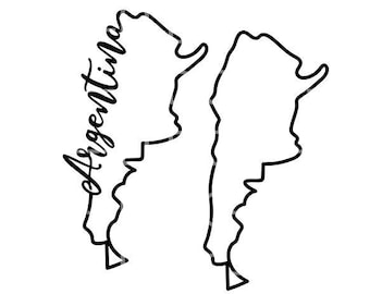 Esquema argentino SVG PNG, Argentina Vector cursivo, Diseño angentino, País svg, Sudamérica forma svg, Silueta argentina svg.
