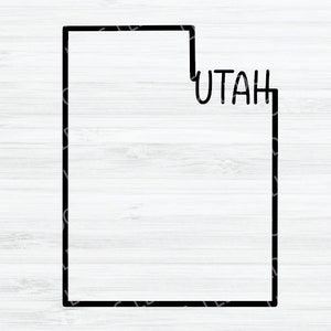 Utah outline SVG. Utah svg. Utah vector file. Utah state Digital File. Utah State svg. Utah shape. UT silhouette svg. UT svg. Utah cut file.