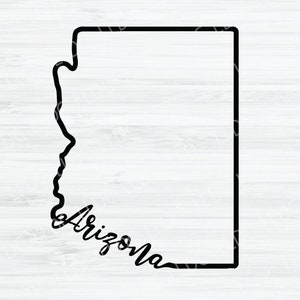 Arizona Outline SVG. Arizona Cursive PNG. Arizona vector design. Arizona state Digital File. Arizona State svg. Arizona shape AZ Silhouette