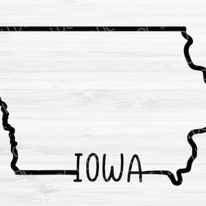 Iowa outline SVG and PNG files. Iowa svg. Iowa vector file. Iowa Digital File. Iowa State svg. Iowa shape. IA silhouette svg. Ia cut file.