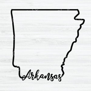 Arkansas Outline SVG. Arkansas PNG, Cursief Vector bestand. Arkansas ontwerp. Arkansas staat Digitaal Bestand. Arkansas Staat svg. Arkansas vorm.