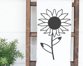 Sunflower SVG | Sunflower cut file | Floral svg | Flowers clip art | Sunflower digital file | Sunflower outline, Botanical svg, Flower stalk