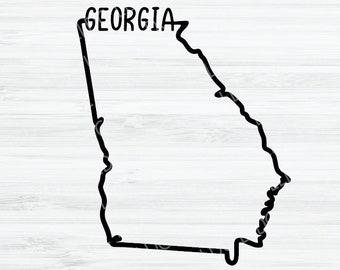 Georgia outline SVG. Georgia Vector File. Georgia design. Georgia Digital File. Georgia State svg. Georgia shape GA silhouette. GA Cut file.