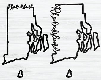 Rhode Island contorno SVG. Rhode Island Corsivo svg. File digitale dello stato del Rhode Island. Rhode Island State svg. Forma rhode island. RI svg.