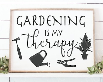 Gardening is my therapy SVG | Garden svg | Gardening svg | Flowers SVG | Nature svg | Plants svg | Gardening tools svg | Love to garden svg