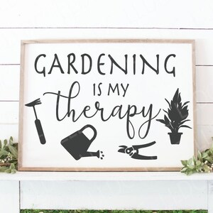Gardening is my therapy SVG | Garden svg | Gardening svg | Flowers SVG | Nature svg | Plants svg | Gardening tools svg | Love to garden svg