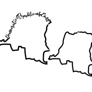 Demokratische Republik Kongo Umriss SVG PNG, Kongo Kursive Vektor Datei, Afrika svg, afrikanisches Land svg, Kongo Form svg, Kongo Silhouette