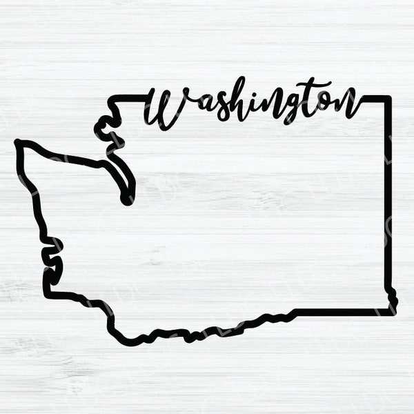 Washington outline SVG. Washington Cursive svg. Washington vector file. Washington state Digital. Washington State svg. Washington shape.