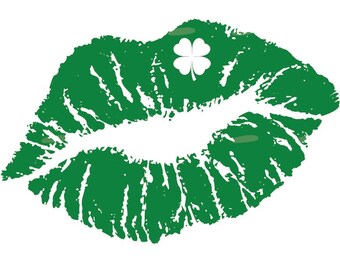 Ierse klaver lippen png, St Patrick's Day lippen png, groene lippen sublimatie, Klavers png, Shamrock lippen png, Lucky shamrock png, Ierse lippen png