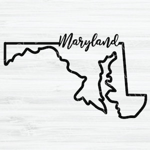Maryland Umriss SVG. Maryland Cursive Vektor Datei. Maryland Design. Maryland state Digital File. Maryland State svg. Maryland Form. MD SVG