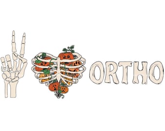 Halloween peace love ortho png/jpg, Skeleton sublimation, Halloween shirt png, Orthopedic nurse png, orthopedic doctor png, Halloween png.