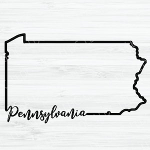 Pennsylvania outline SVG. Pennsylvania Cursive svg. Pennsylvania state Digital File. Pennsylvania State svg. Pennsylvania shape. PA svg