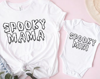 Spooky Mama spooky mini svg png dxf jpg, trick or treating png, mommy and me svg, Halloween shirt svg, Halloween decor svg, Halloween mama