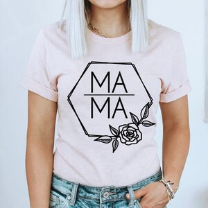 Mama svg | Mom SVG | Motherhood SVG | Mommy svg | Rose Hexagon svg | Floral svg | Botanical frame svg | Rose svg | Frame svg | Flower svg |