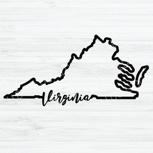 Virginia outline SVG. Virginia Cursive svg. Virginia vector file. Virginia state Digital File. Virginia State svg. Virginia shape. VA svg.
