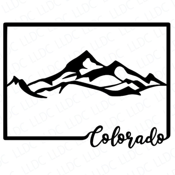 Colorado Outline SVG. Colorado Cursive Vector. Colorado mountains svg. Colorado state Digital File. Colorado State svg. Colorado shape. CO.