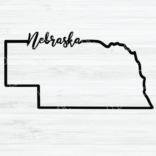 Nebraska outline SVG. Nebraska Cursive Vector File. Nebraska design. Nebraska state Digital File. Nebraska State svg. Nebraska Shape. NE svg