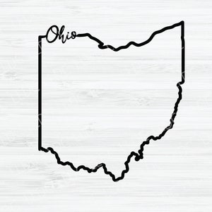 Ohio Outline SVG. Ohio Cursive Vector File. Ohio Design. Ohio State ...