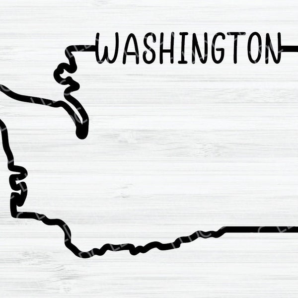 Washington outline SVG. Washington svg. Washington vector file. Washington state Digital. Washington State svg. Washington shape. Cut File