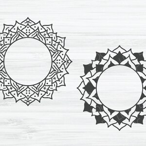 Flower Frame SVG, Wreath SVG, Sunflower Wreath svg, Circle frame svg, Flower Monogram frame, Floral Wreath svg, Botanical svg, Sunflower svg