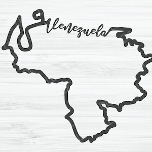 Venezuela Umriss SVG | Venezuela Cursive Vektor datei | Venezuela Design | Ländersvg | Venezuela svg | Venezuela Silhouette svg |
