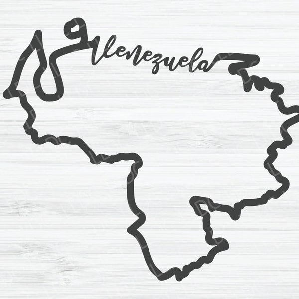 Venezuela outline SVG | Venezuela Cursive Vector File | Venezuela design | Country svg | Venezuela shape svg | Venezuela silhouette svg |