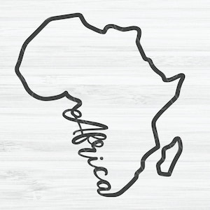 Africa muta SVG / Africa Cursive Vector File / Africa design / Continente svg / Africa forma svg / Africa sagoma svg / Africa stencil