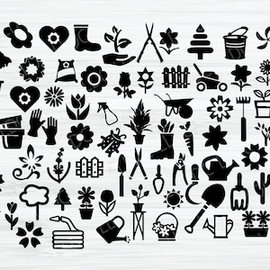 Pacote de jardinagem SVG. Jardim SVG. Jardinagem SVG. Flores SVG. Natureza SVG. Árvores SVG. Plantas SVG. Ferramentas de jardim svg. Adoro jardinar svg. Quintal.