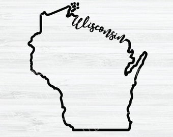Wisconsin outline SVG. Wisconsin Cursive svg. Wisconsin vector file. Wisconsin state Digital File. Wisconsin State svg. Wisconsin shape. WI.