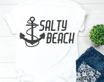 Salty beach svg, Salty hair don't care svg, Salty lil beach svg, Anchor svg, Ocean svg, Beach day svg, Vacation svg, Summer shirt svg, Funny