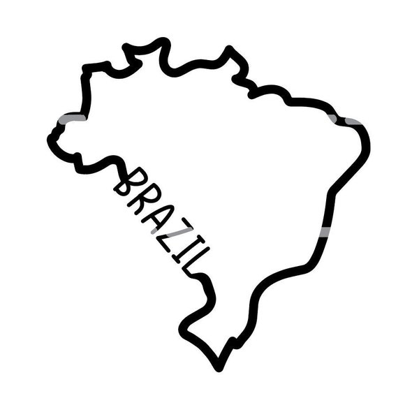 Brazil outline SVG, Brazil Vector, Brazil design, Country svg, South America svg, Brazil silhouette svg, Brazilian stencil svg, Brasil svg.