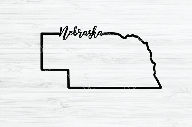 Nebraska Cursive Script Nebraska Outline SVG. Nebraska Cursive Vector File. Nebraska Design ...