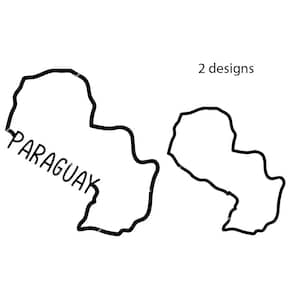 Paraguay outline SVG PNG, Paraguay Cursive Vector, Paraguayan design, Country svg, South America shape svg, Paraguay silhouette laser svg.