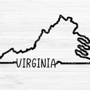 Virginia outline SVG. Virginia svg. Virginia vector file. Virginia state Digital File. Virginia State svg. Virginia shape. VA svg. Cut File