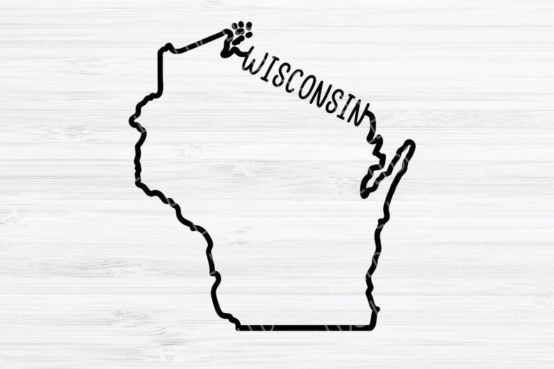 Wisconsin Outline SVG. Wisconsin Svg. Wisconsin Vector File. Wisconsin