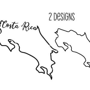 Costa Rica Umriss SVG PNG, Costa Rica Cursive Vektor, Costa Rican Design, Land svg, Südamerika Form svg, Costa Rica Kontur svg.