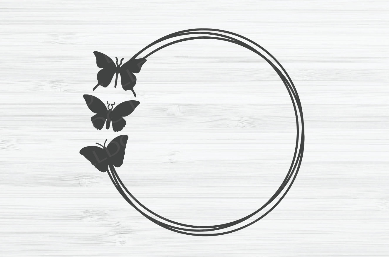Butterfly circle frame svg butterflies svg butterfly frame Etsy