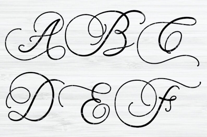Download A-Z Alphabet svg A-Z alphabet monogram svg Cursive | Etsy