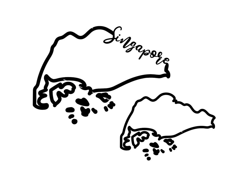 Singapore outline SVG PNG, Singapore Vector File, Singapore design Country svg, Singapore shape svg, Singapore silhouette svg, Singapore png
