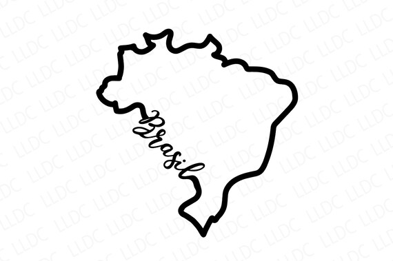 Brasil Outline SVG, Brasil Cursive Vector, Brasil Design, Country Svg,  South America Shape Svg, Brasil Silhouette and Cricut Svg, Brasil Svg -   Denmark