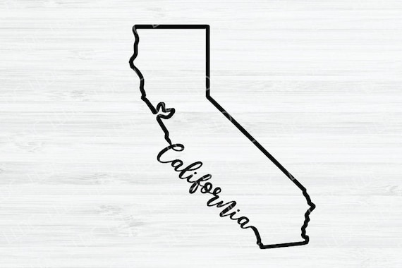 California Outline Svg File California Cursive Vector File Etsy