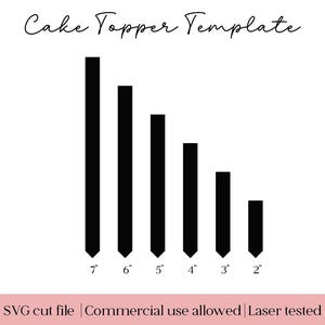 Cake topper template svg, Cake stick svg file, Cake topper cut file, Glowforge cut file, Glowforge svg file, laser svg files, stick base.