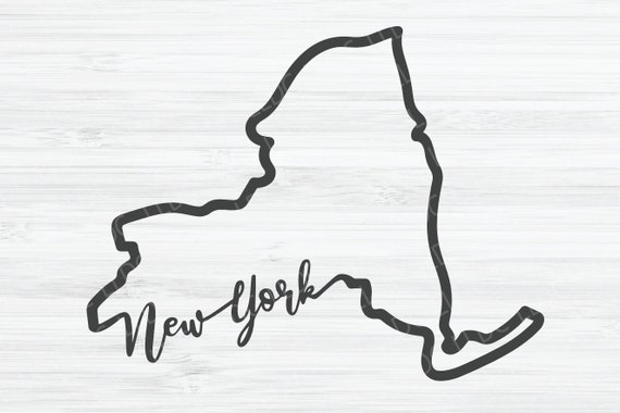 Upstate New York Outline Map Vector Image Cricut Cut (Download Now