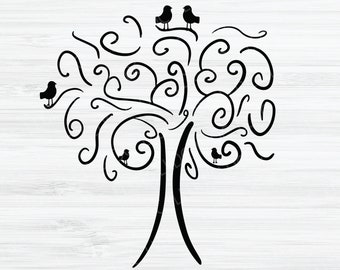 Tree With Birds SVG File. Family Tree Downloadable File. Relationship SVG File. Tree Cut File. Cute SVG File. Digital Cut FIle Love.Tree svg