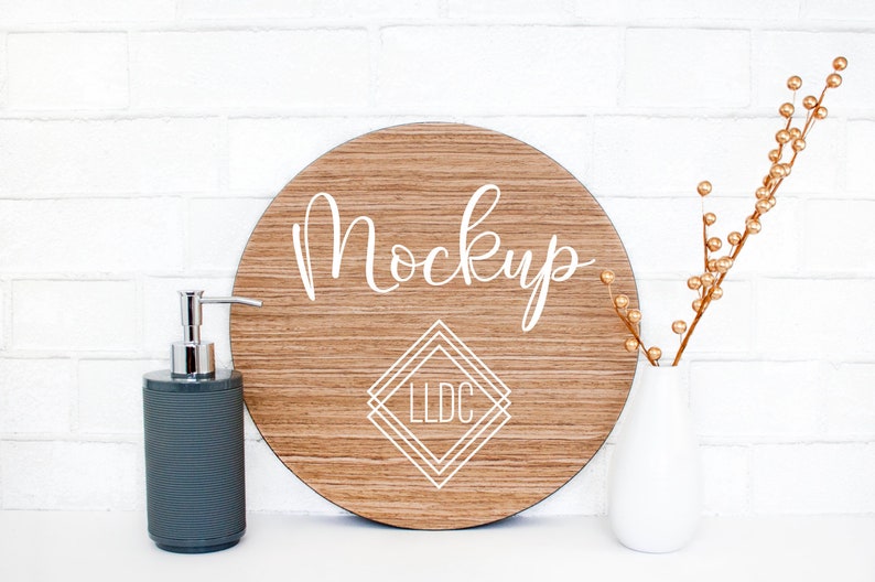Download Bathroom sign mock up Farmhouse style mockup Cute bathroom ...