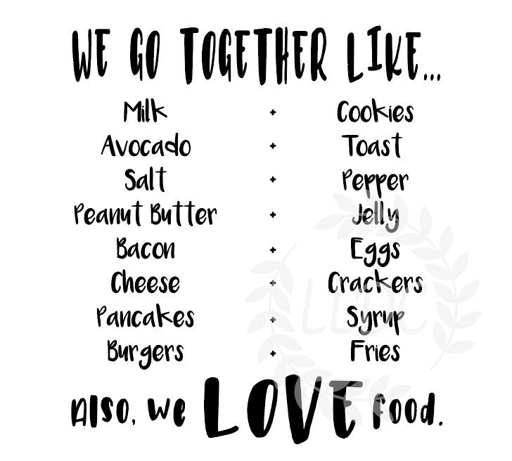 We Go Together Like SVG File | Food Svg | Milk and Cookies Svg | Bacon ...